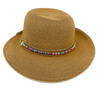 J9B - HH3560 - Beaded Trimmed Straw Hat