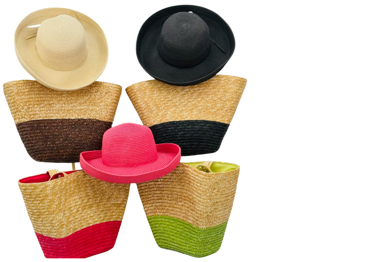 J3B R11052 - Two Tone Straw Tote