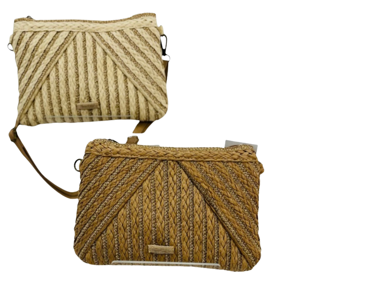 J5B CE6830 - Straw Clutch/Strap Bag