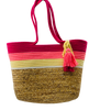 G1A-CE6576 – Multi Colored Straw &amp; Rope Shoulder Tote