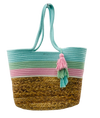 G1A-CE6576 – Multi Colored Straw &amp; Rope Shoulder Tote