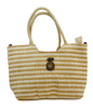 G7F-CE6733 – Two Tone Tight Straw Weave Shoulder Tote