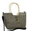 G7F-CE6733 – Two Tone Tight Straw Weave Shoulder Tote