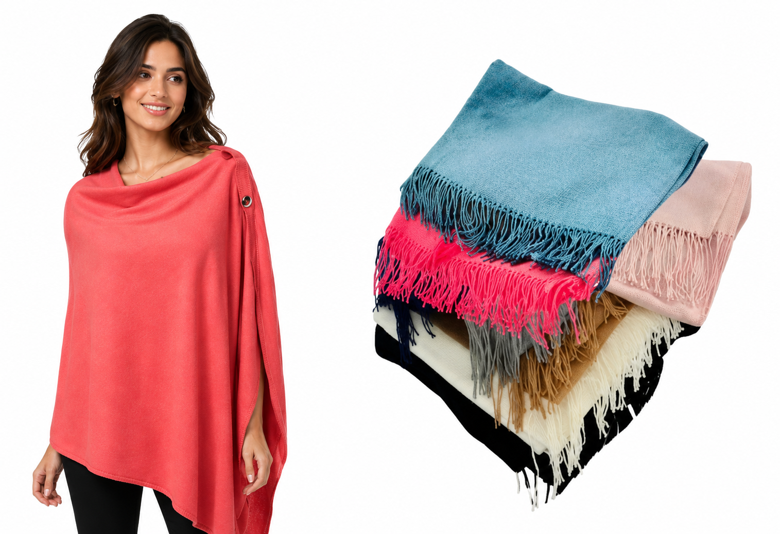 K8E - CASH - Cashmere Cover Up and Scarf