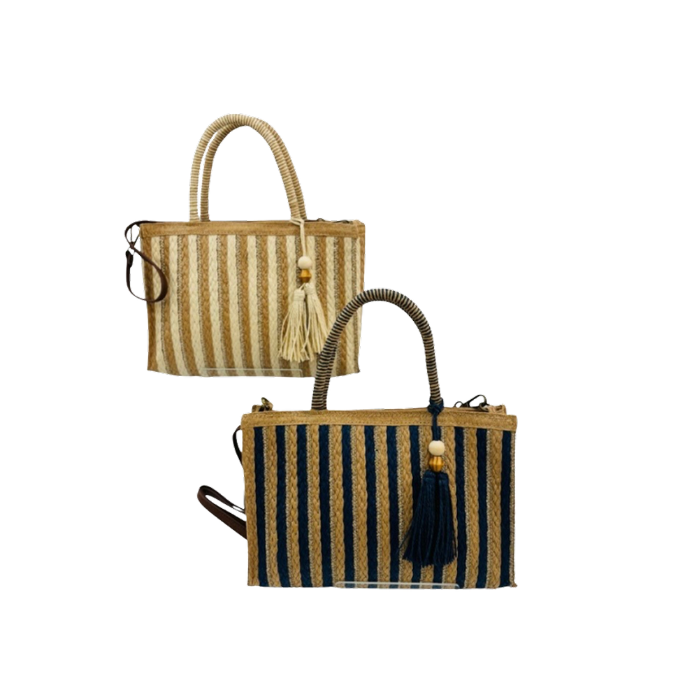 J5A-CE6682 - Straw Tassel Bag