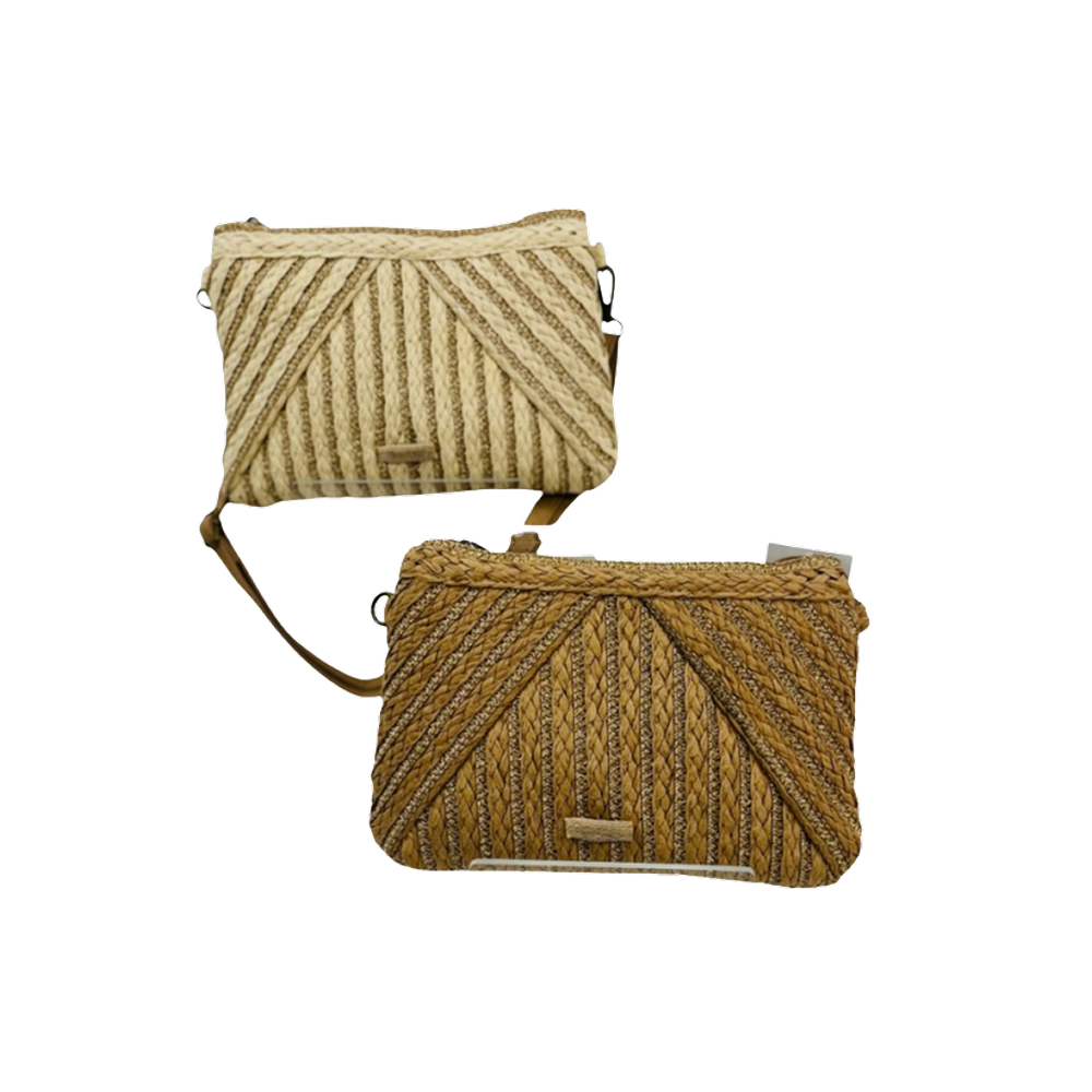 J5B CE6830 - Straw Clutch/Strap Bag