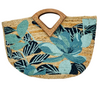 G16F - HBG105090 - V Wood Handled Straw Bag