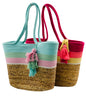 G1A-CE6576 – Multi Colored Straw &amp; Rope Shoulder Tote