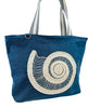 G8F-SNS6710 – Blue Shoulder Tote embroidered with White Circular Shell