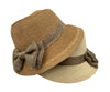 E11E - HH1230 - Burlap Ribbon Straw Bucket Hat