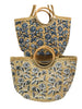 H7E - HBG105088 - Small Flower Printed Straw Bag