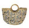 H7E - HBG105088 - Small Flower Printed Straw Bag