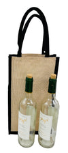 H8C1-NP213-  Burlap – Tall 2 Bottle Wine Bag