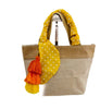 J3E-B893-71 - Jute/Canvas Small Tote in Yellow