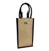 J15B - B067-79 -  Burlap – Tall 2 Bottle Wine Bag