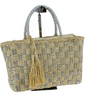 K4C - HBG105156 - Silver and Straw Tote