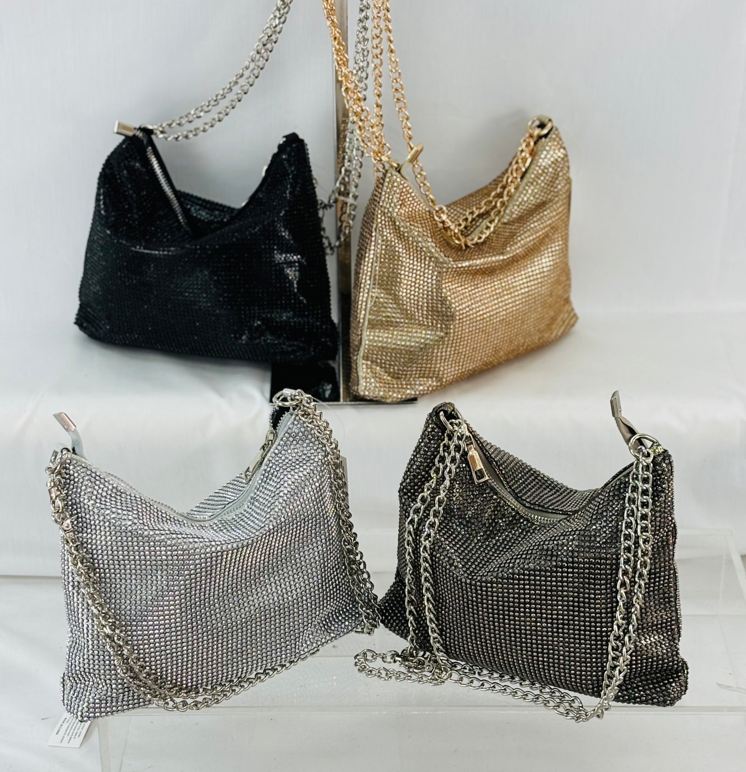 K4E - HBG104697 - Whiting and Davis Metallic Dress Bag
