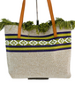 K5B - LHU406 - Woven Cotton Tote with Frayed Top Edge