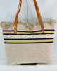 K5B - LHU406 - Woven Cotton Tote with Frayed Top Edge