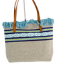 K5B - LHU406 - Woven Cotton Tote with Frayed Top Edge