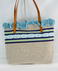 K5B - LHU406 - Woven Cotton Tote with Frayed Top Edge