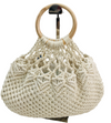 E2A - HBG10441- Cotton Rope Crochet/ Wood Handle Bag