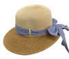 D1B-HH2938-  Crown Straw Hat/Striped Sash