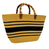 F7F - PR325383 - Rope Weave Tote w/ Bamboo Handle