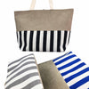 D7K - ST18C-1004 - Stripe/Linen Tote